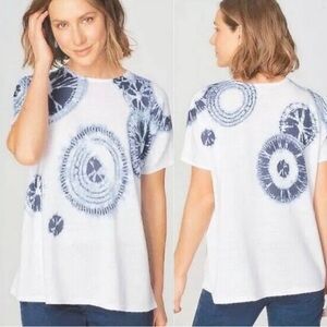 J. Jill Linen Tie Dye Knit Blouse Sz S
